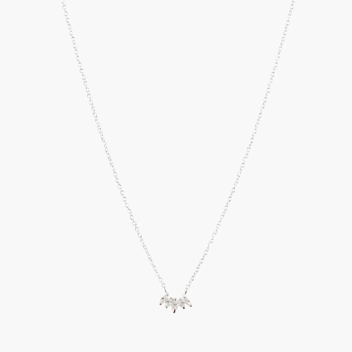 Collier pétales zirconium Argent Garanti - Image 2