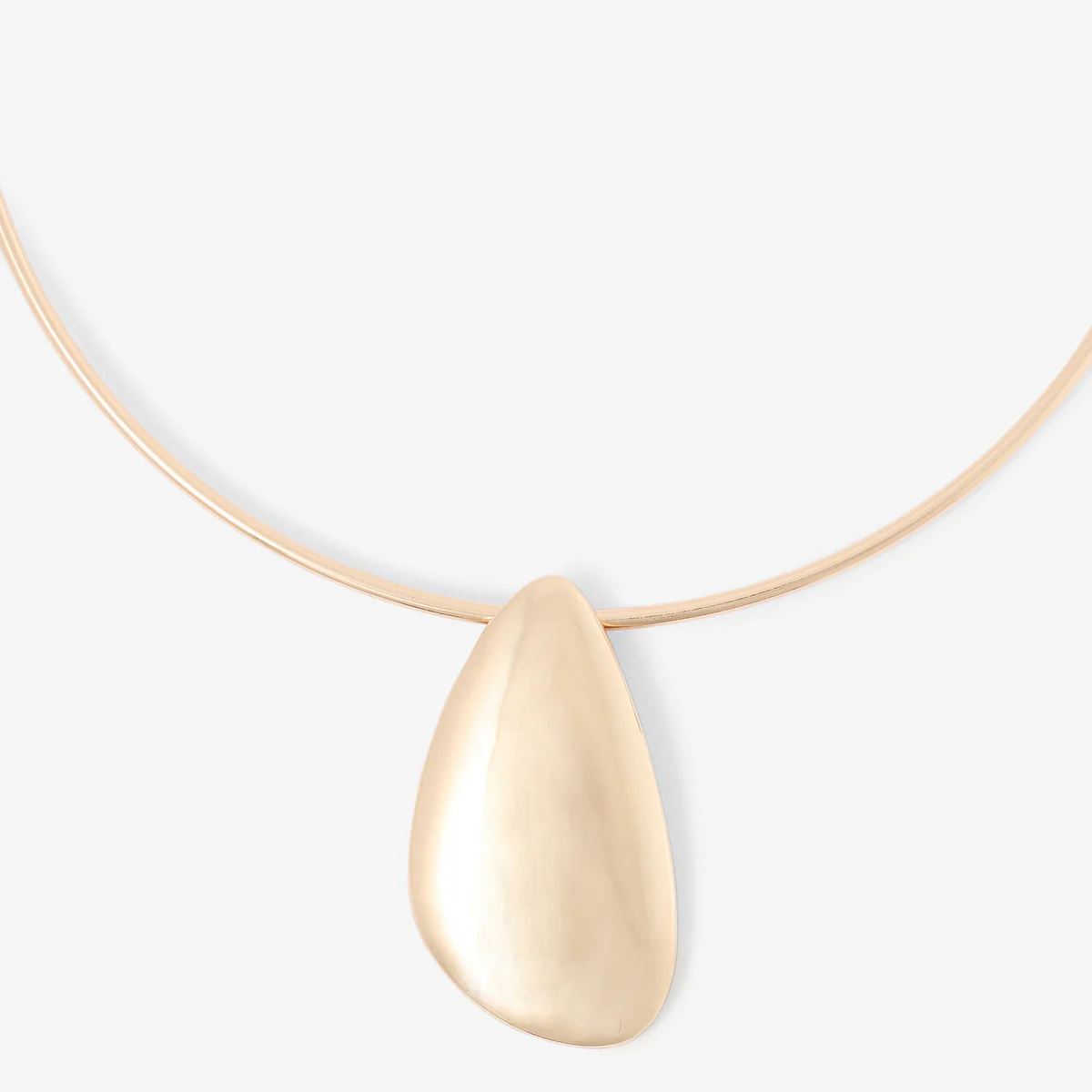 Collier torque pendentif goutte doré - Image 2