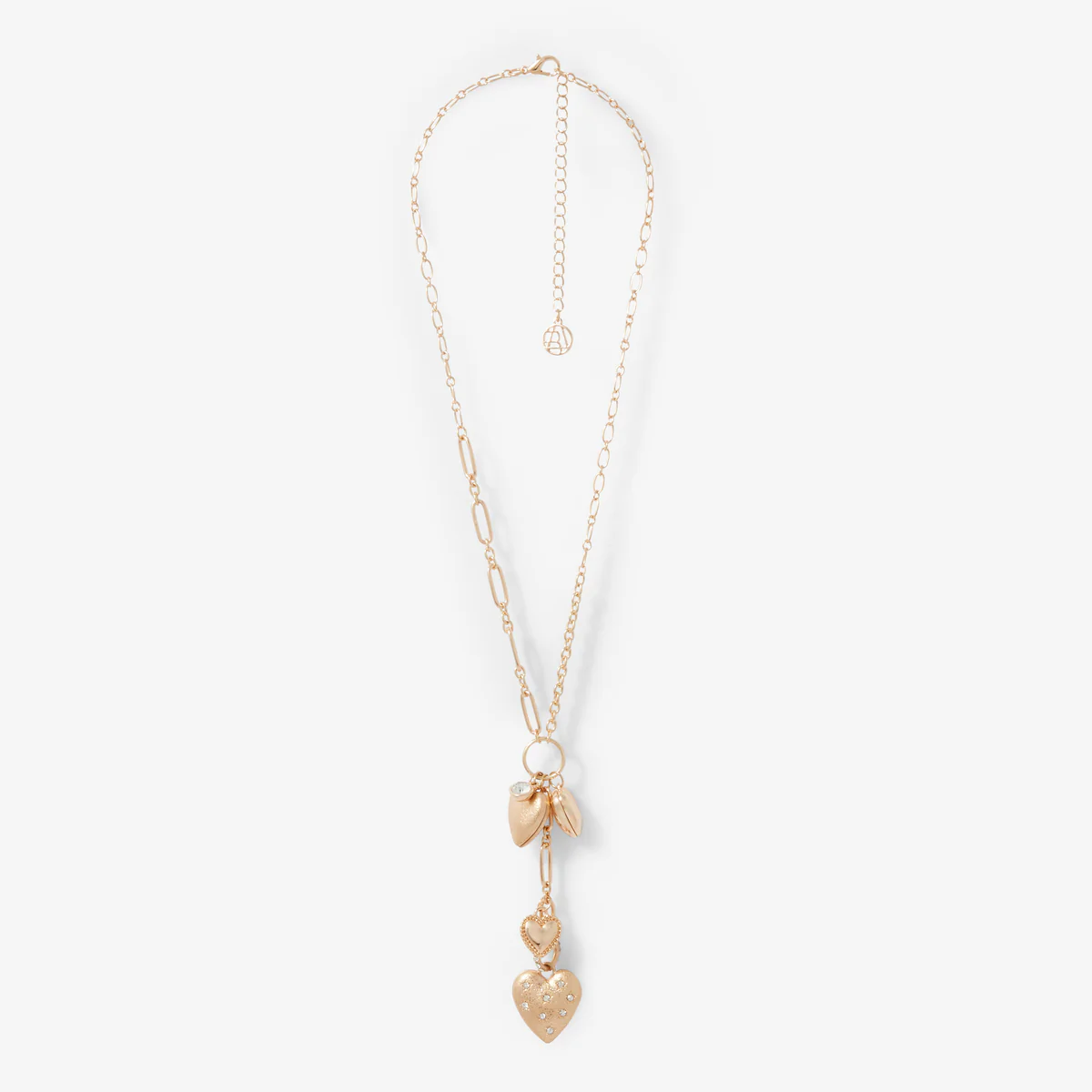 Collier Y pendentifs cœurs dorés - Image 3