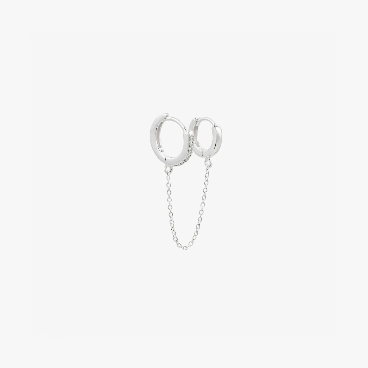 Double créole chaine Argent Garanti