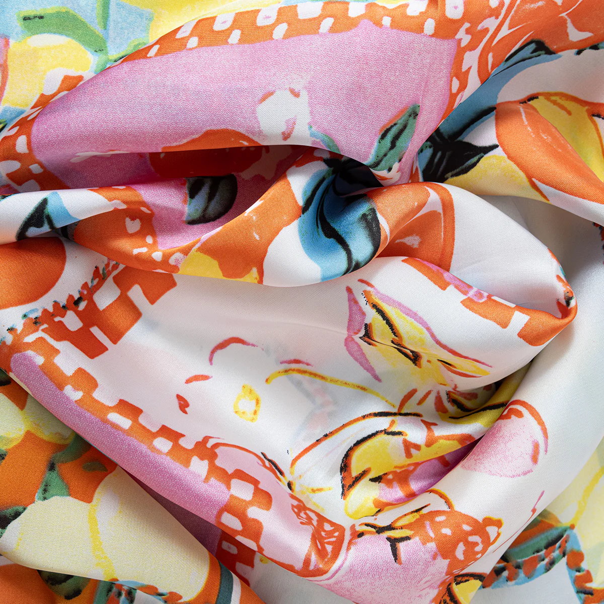 Foulard carré motif fruits multicolore - Image 3