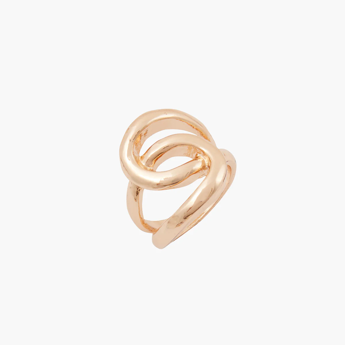 Grosse bague entremêlée dorée - Image 2