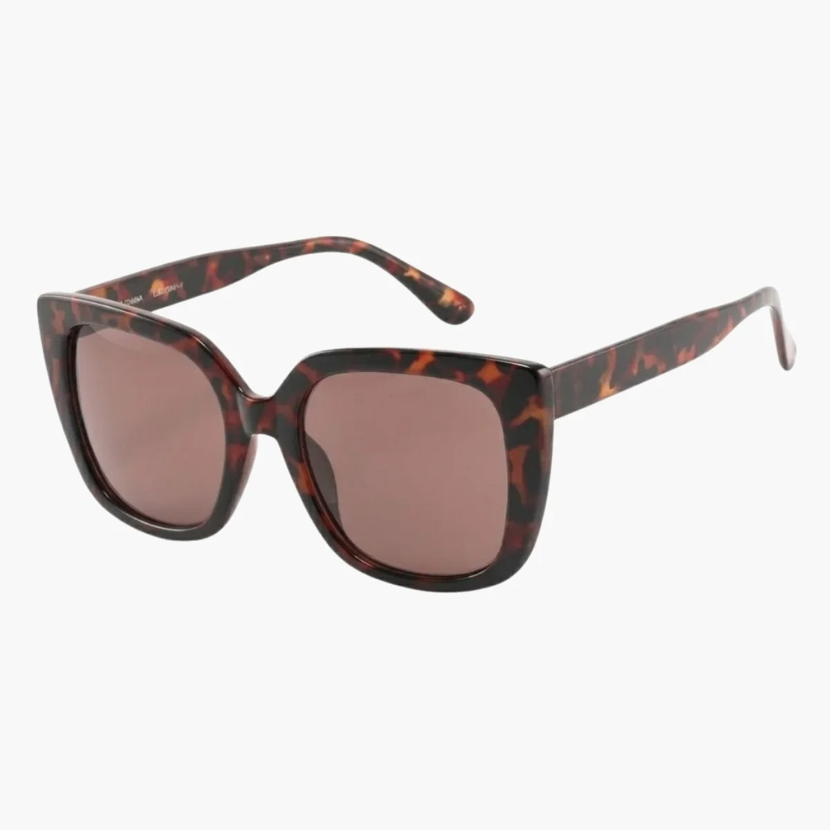 Lunettes de soleil écaille marron forme carrée - Image 2