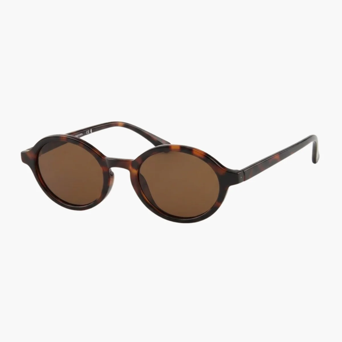 Lunettes de soleil écaille marron forme ovale - Image 2
