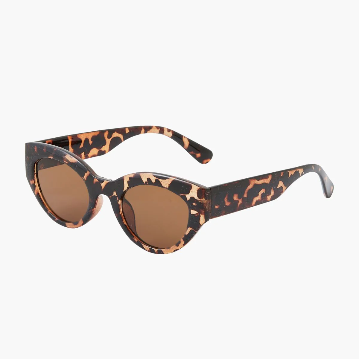Lunettes de soleil écaille marron forme papillon - Image 2