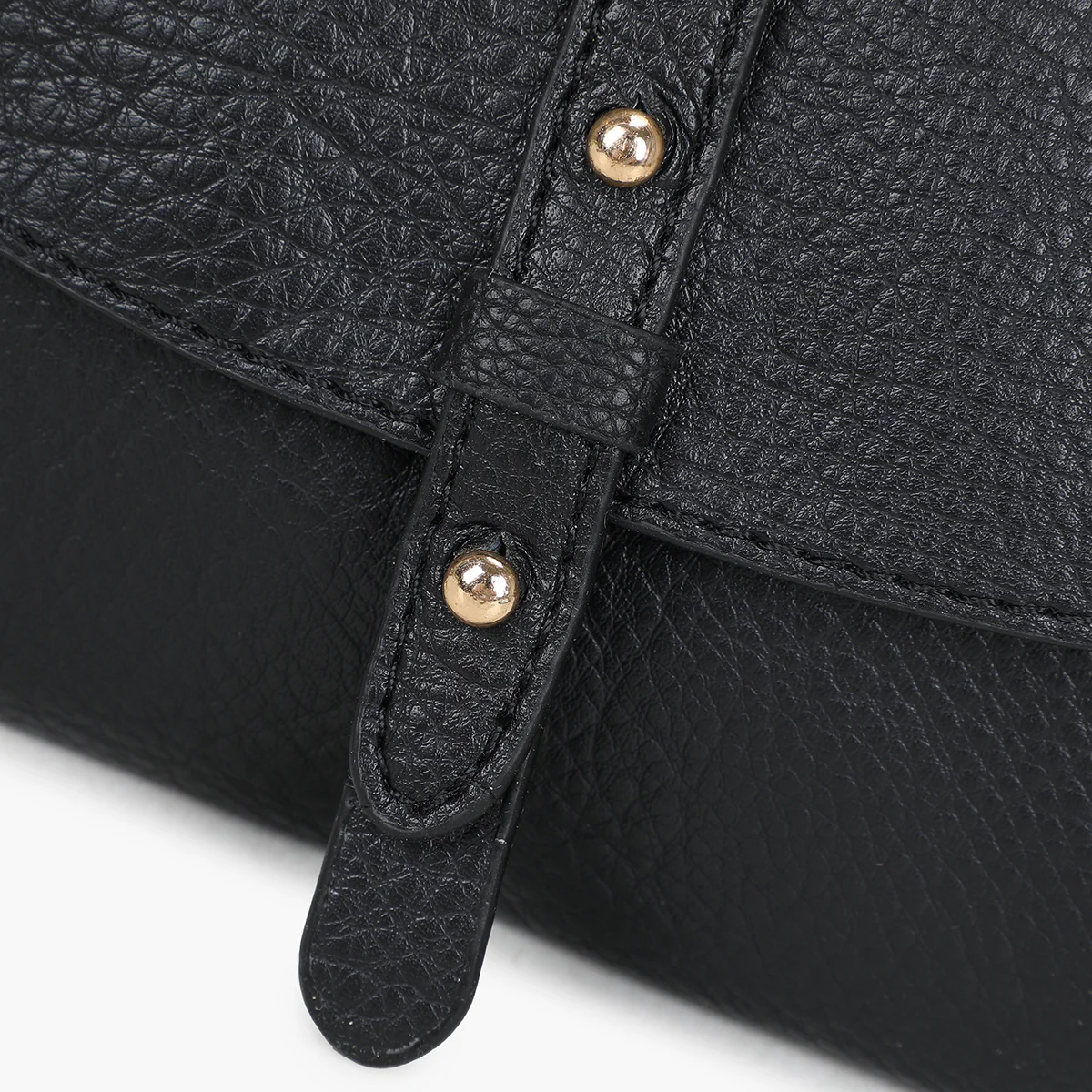 Petit sac à bandoulière effet grainé noir - Image 5