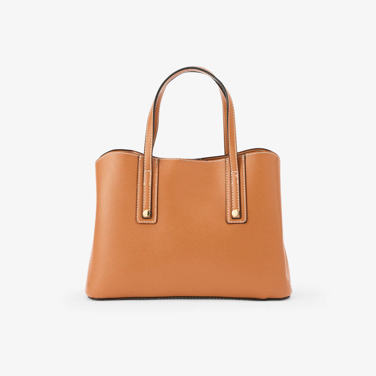 Petit sac à main effet grainé camel - Image 2