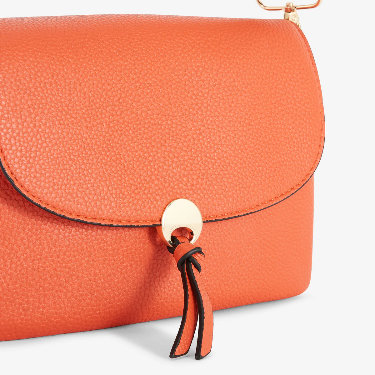 Petit sac orange avec bandoulière à motif géométrique - Image 5