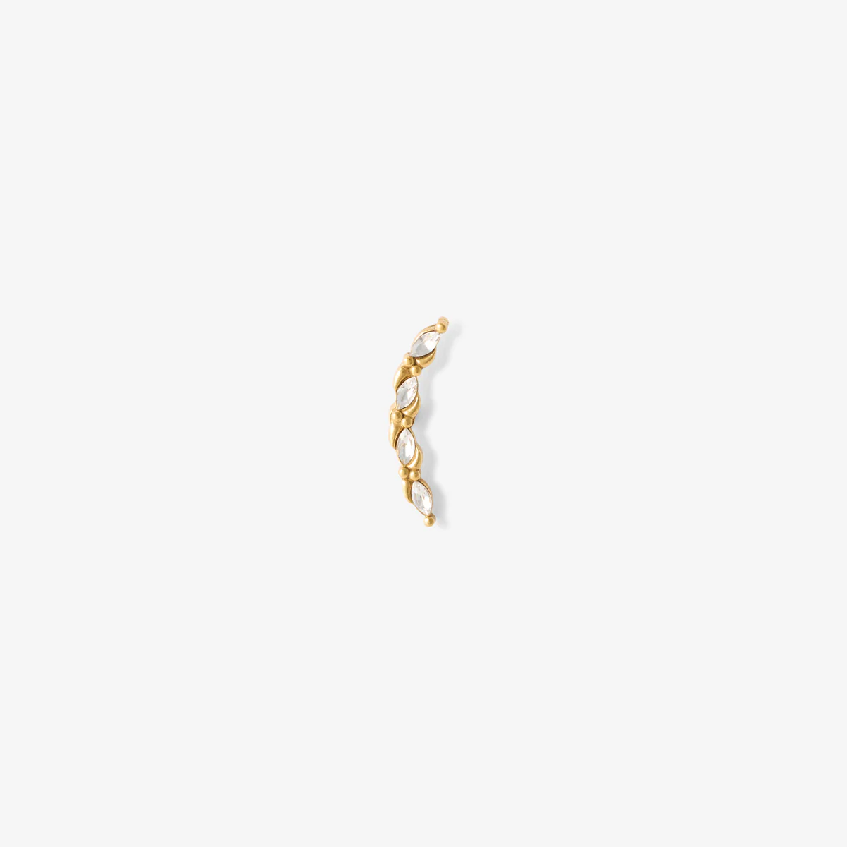 Piercing helix/tragus 5 navettes en acier chirurgical doré