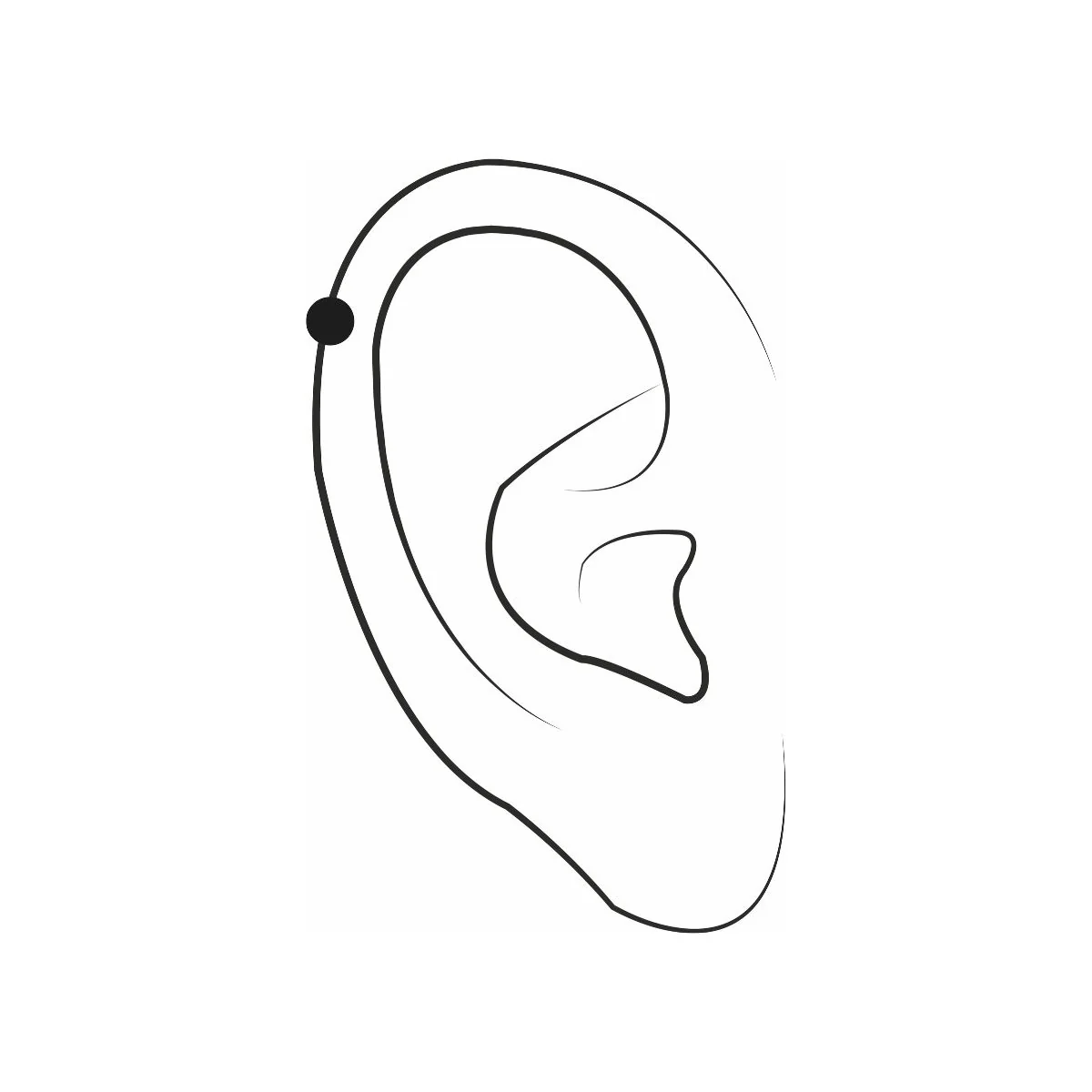 Piercing hélix/tragus anneau 8 mm acier chirurgical doré - Image 3