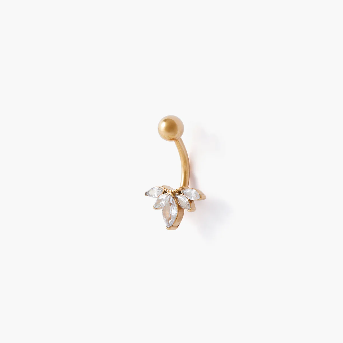 Piercing stud pour nombril pétale de strass - Image 2