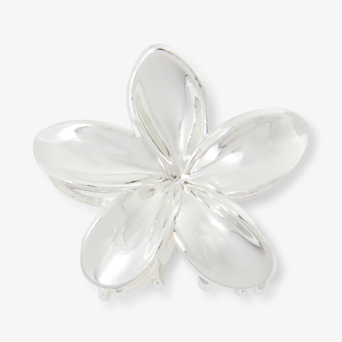 Pince à cheveux fleur argentée