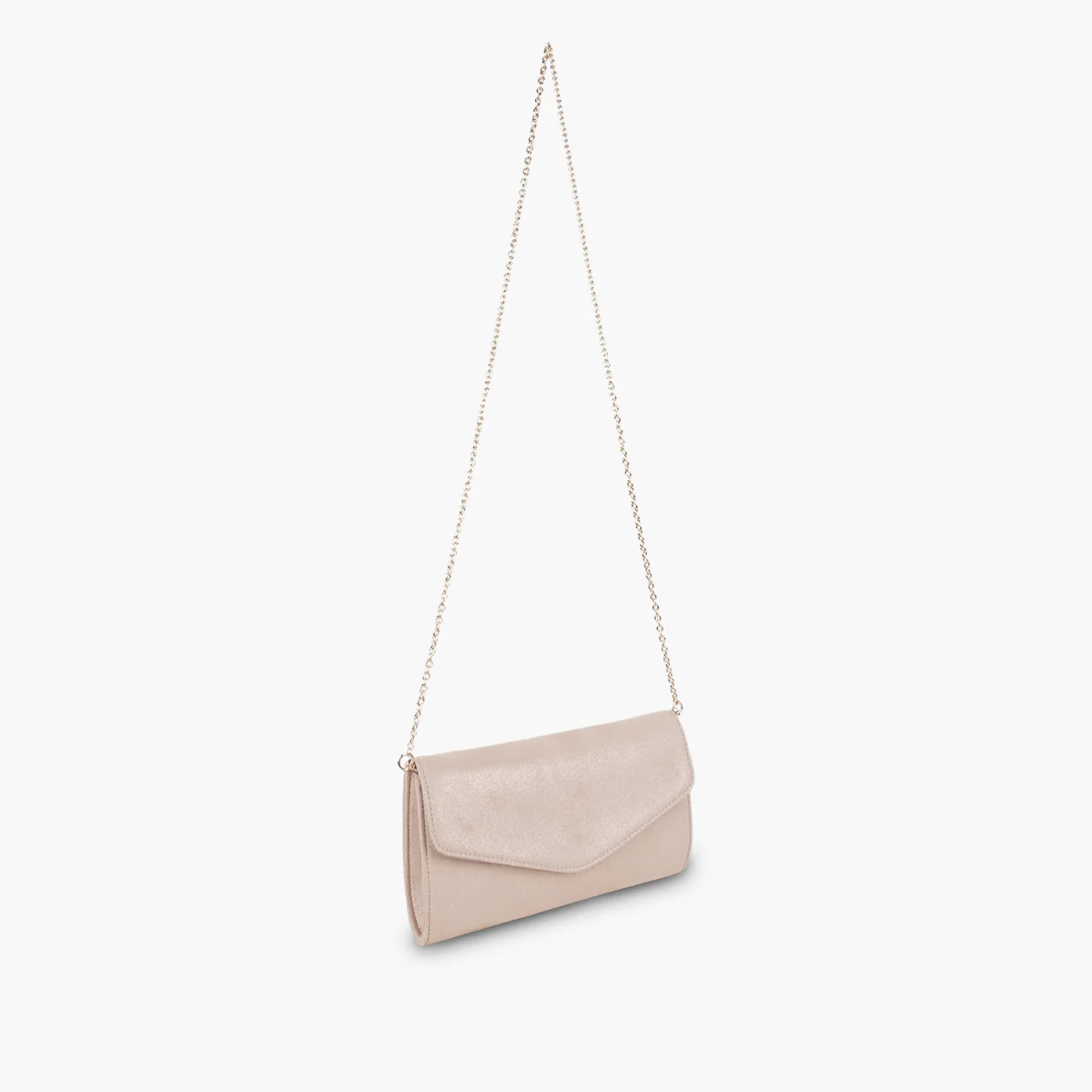 Pochette effet suédé nude pailletée - Image 3