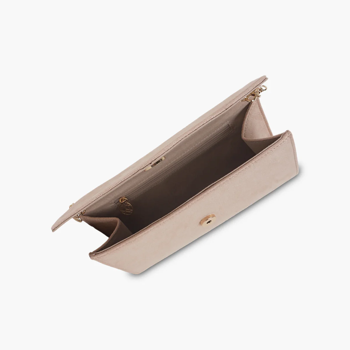 Pochette effet suédé nude pailletée - Image 4