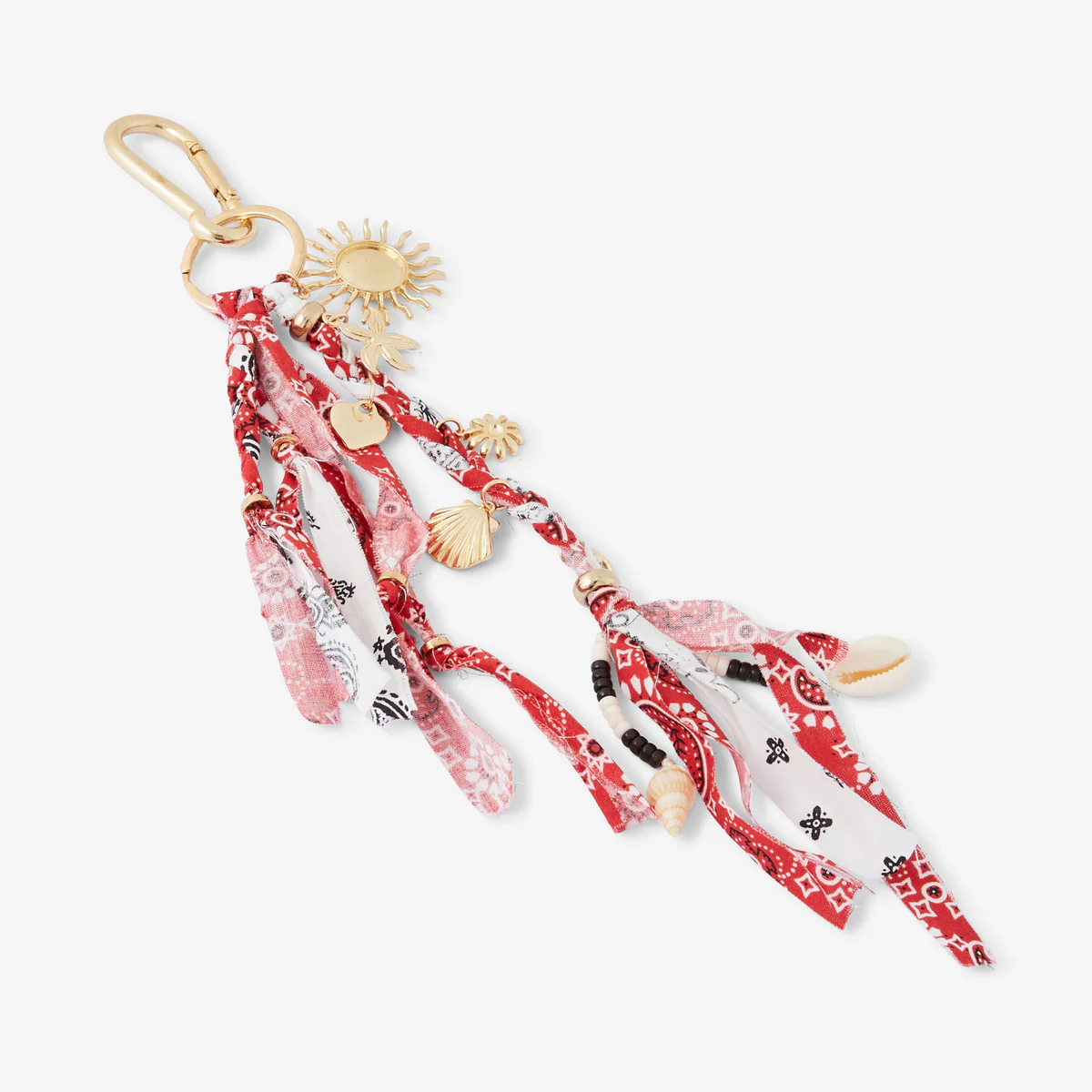 Porte-clés bandana rose et charms - Image 2