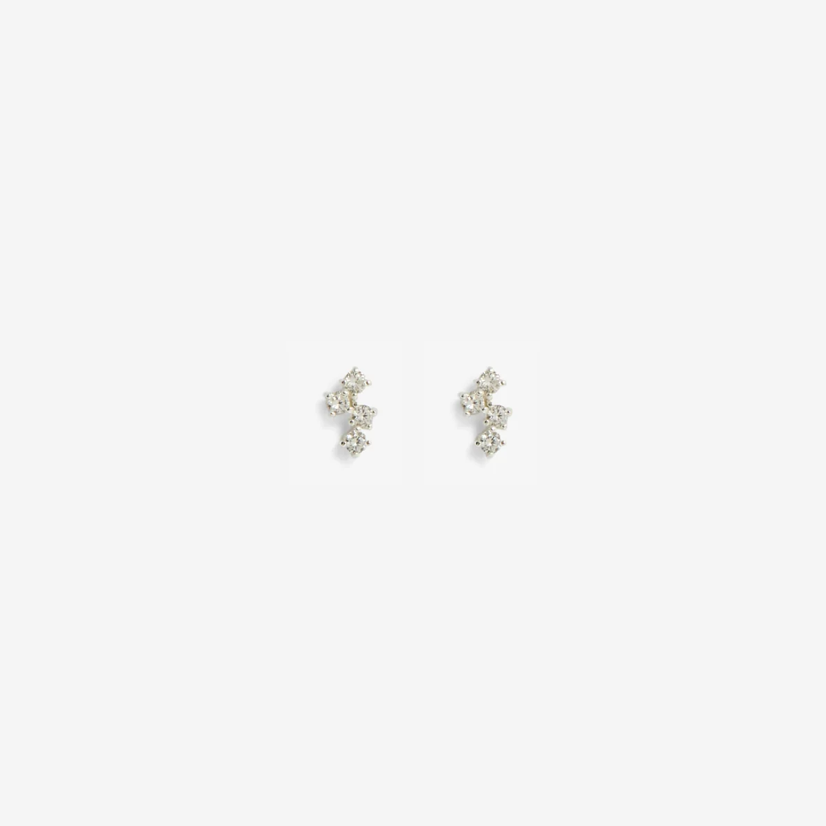 Puces d'oreilles 4 zircon en argent garanti 925