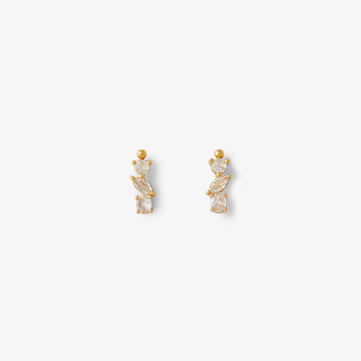 Puces d'oreilles navettes de zircon - argent garanti 925