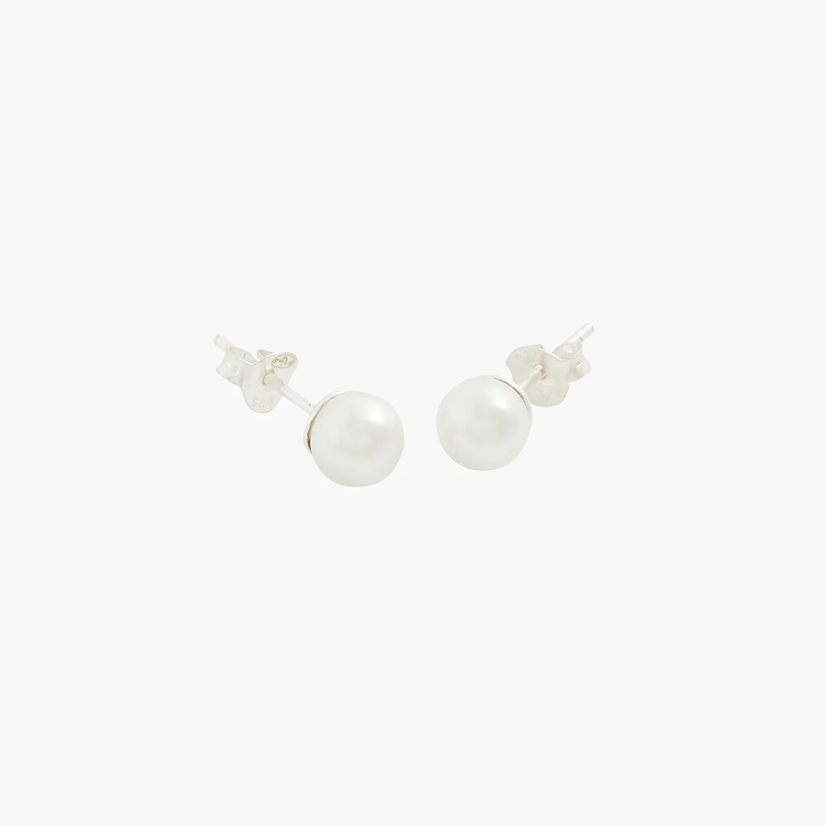 Puces d'oreilles perle 6 mm - argent 925 - Image 2