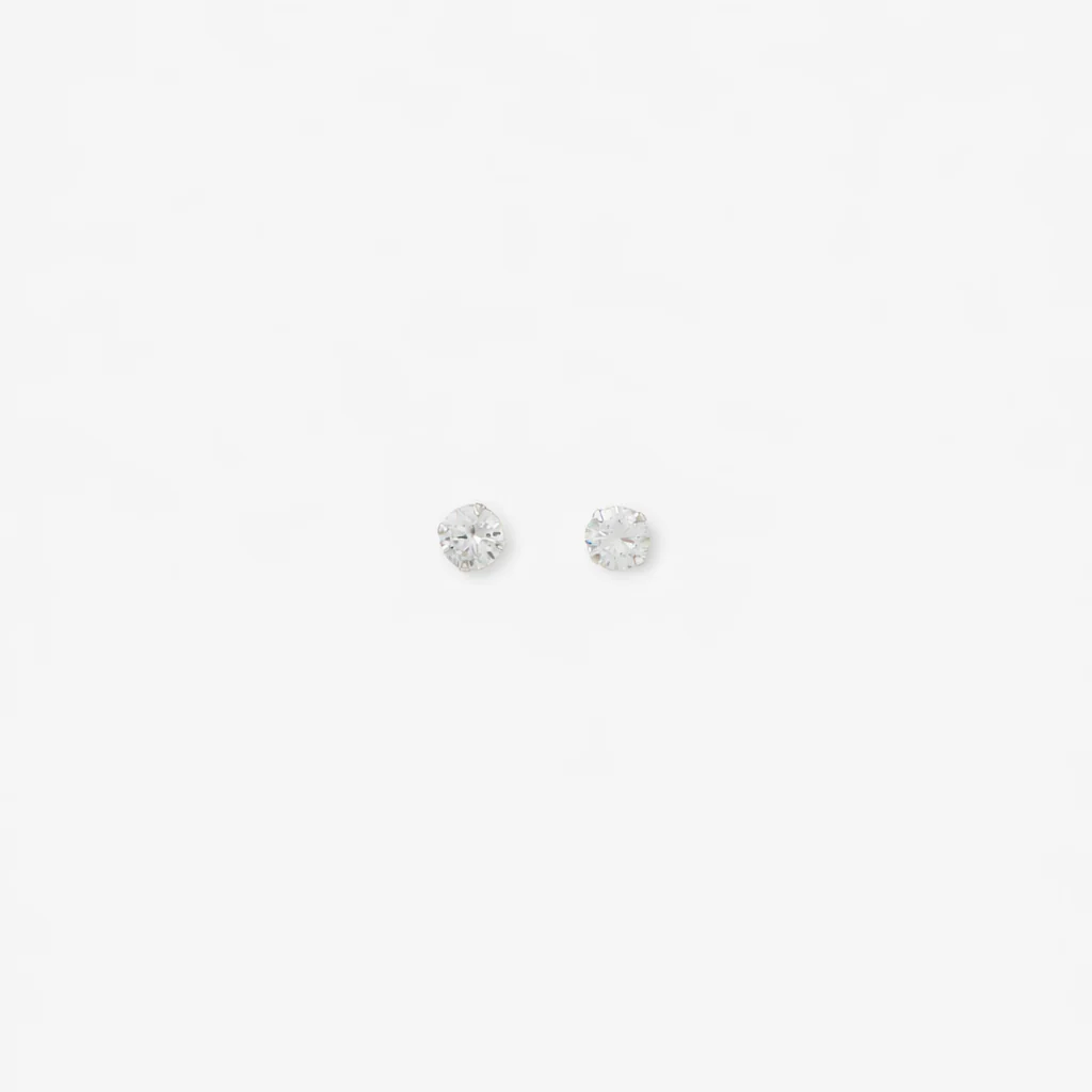 Puces d'oreilles zircon 6 mm - argent 925