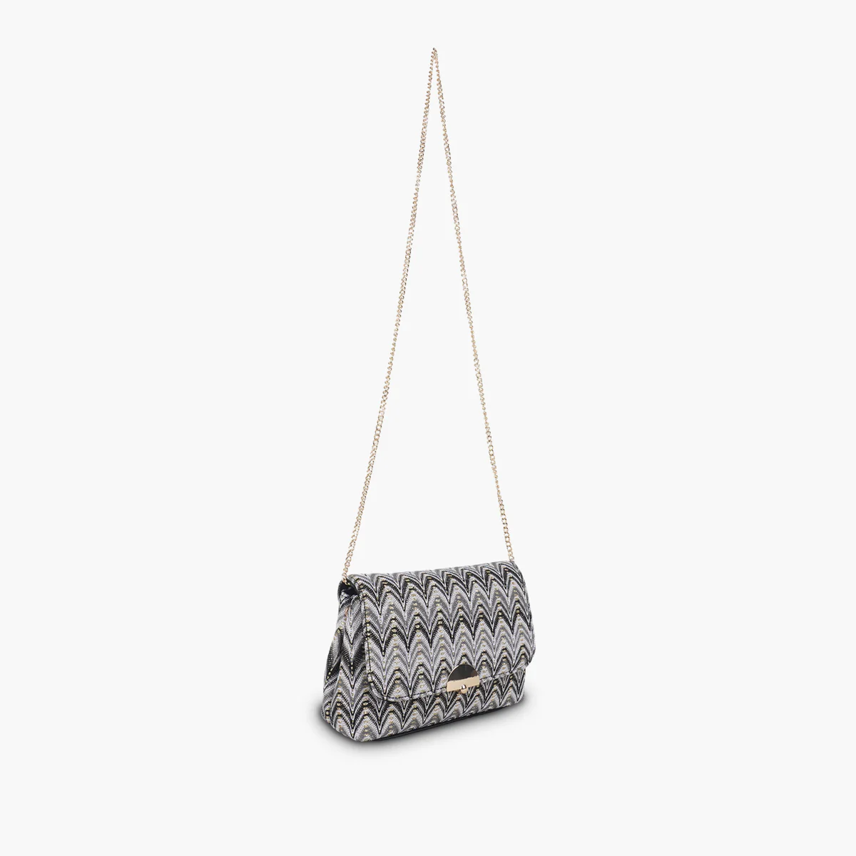 Sac à bandoulière à motif géométrique noir et blanc - Image 3