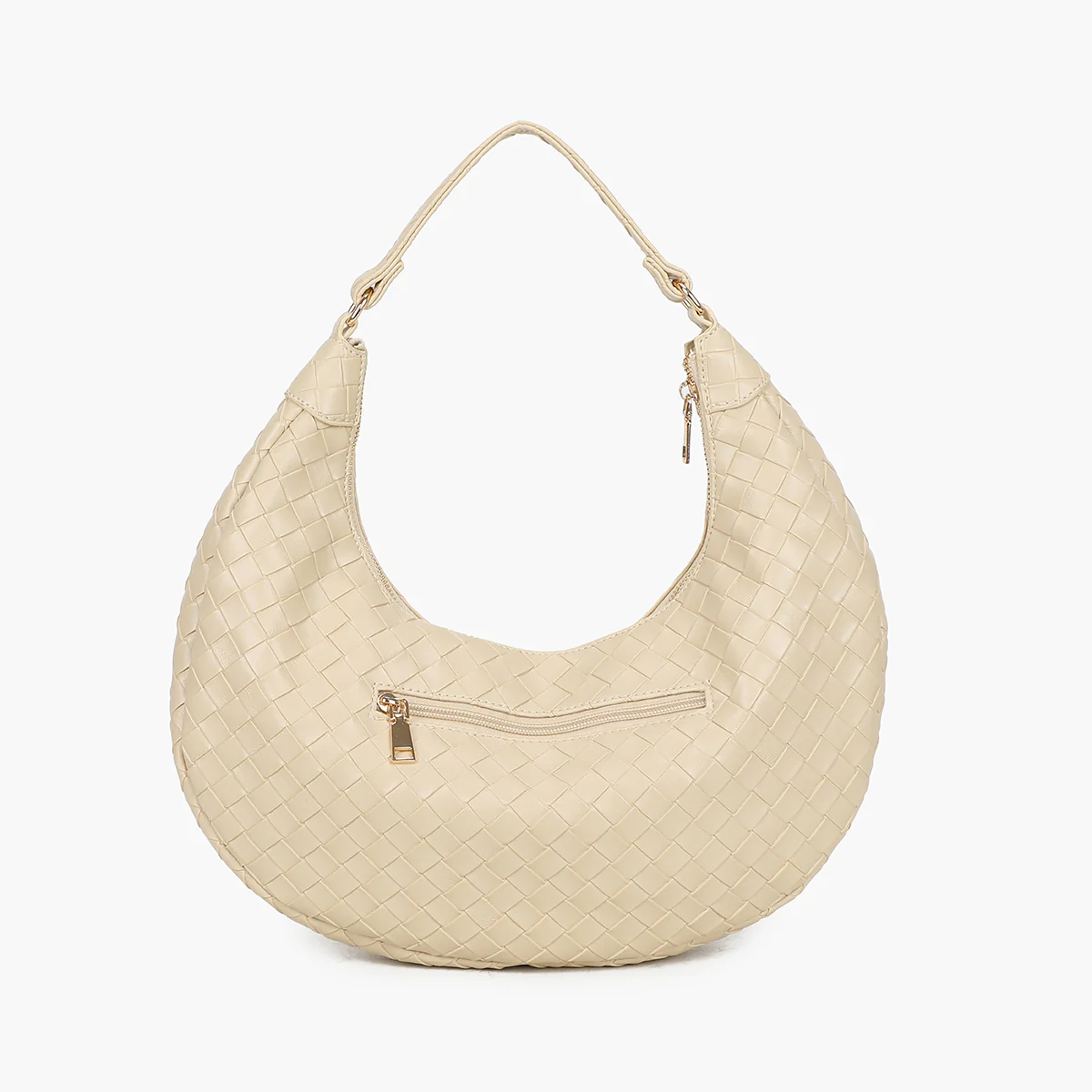 Sac demi-lune tressé écru - Image 4