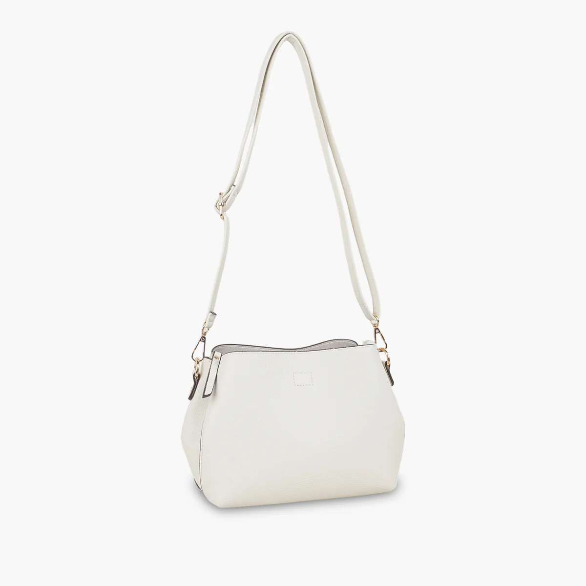 Sac effet grainé blanc à bandoulière à motif - Image 3