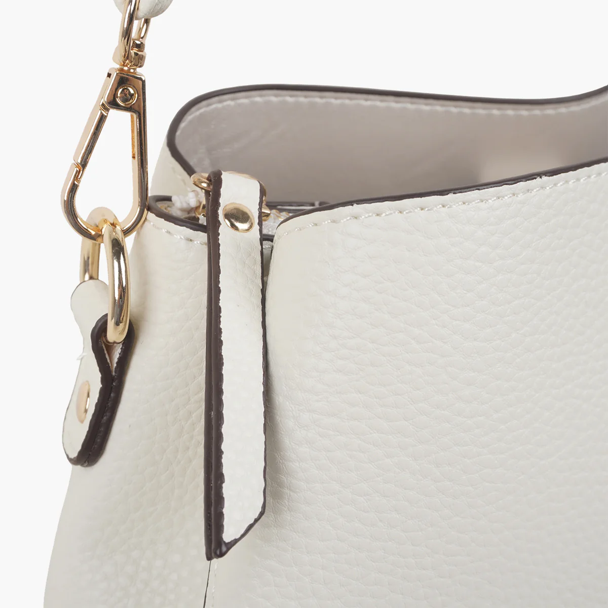 Sac effet grainé blanc à bandoulière à motif - Image 5