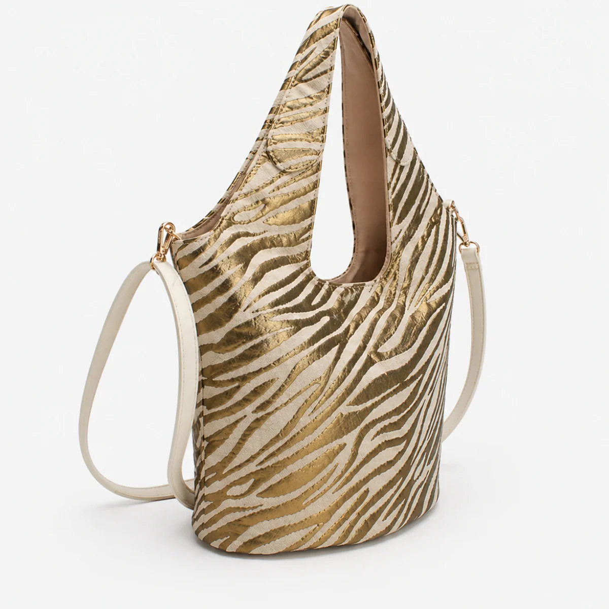 Sac épaule motif zébré doré - Image 2