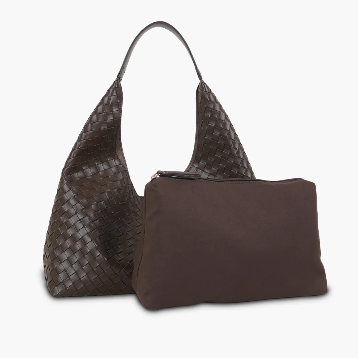 Sac hobo tressé marron foncé - Image 3