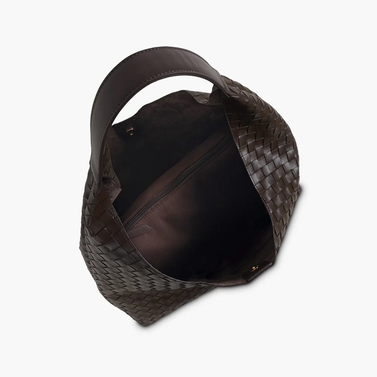 Sac hobo tressé marron foncé - Image 4