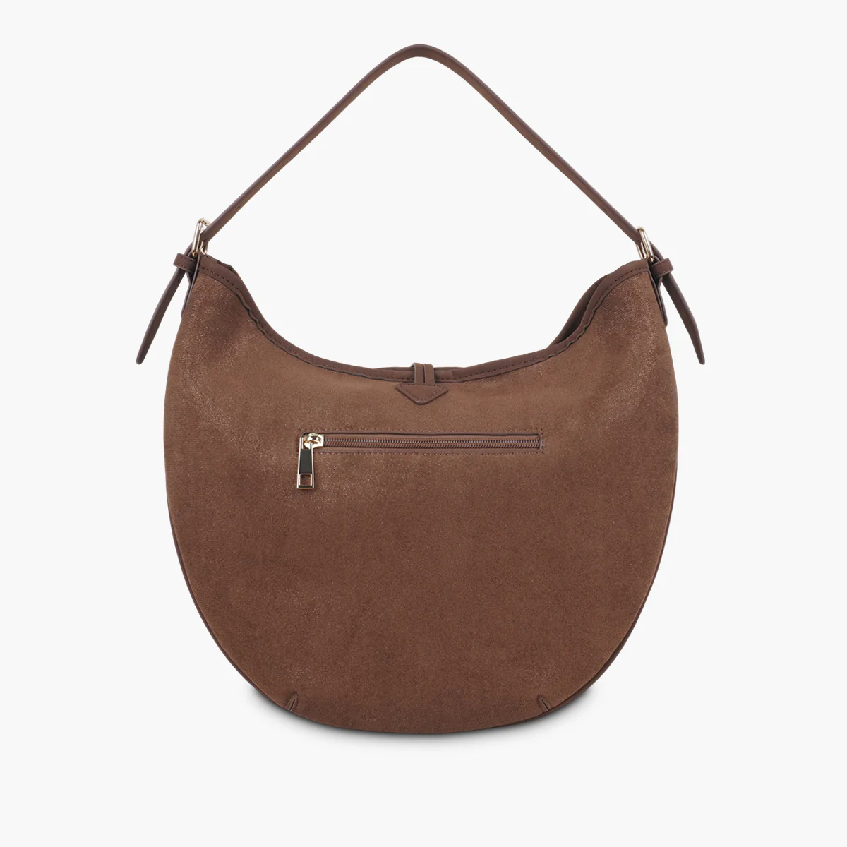 Sac marron effet suédé - Image 3