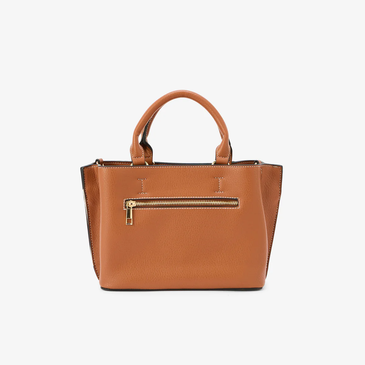 Sac porté main effet grainé camel - Image 3