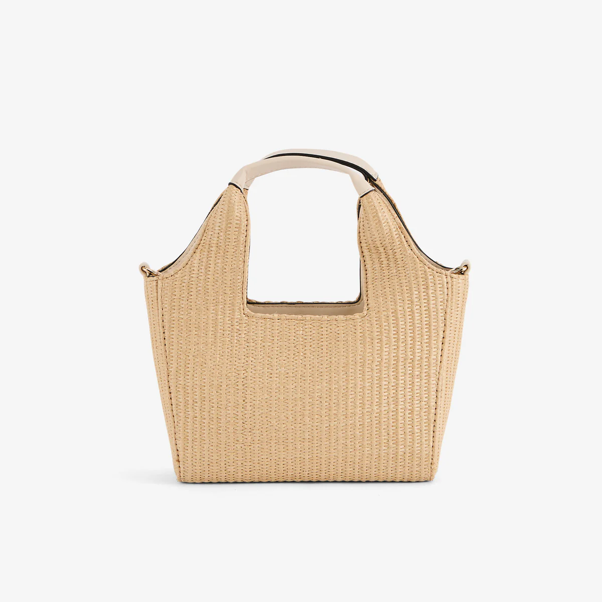 Sac porté main effet paille étoile de mer écru - Image 4