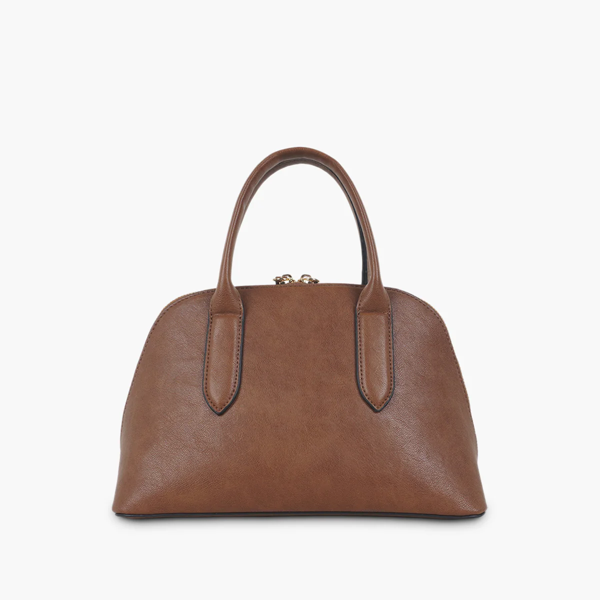 Sac porté main marron avec grigri teckel - Image 3