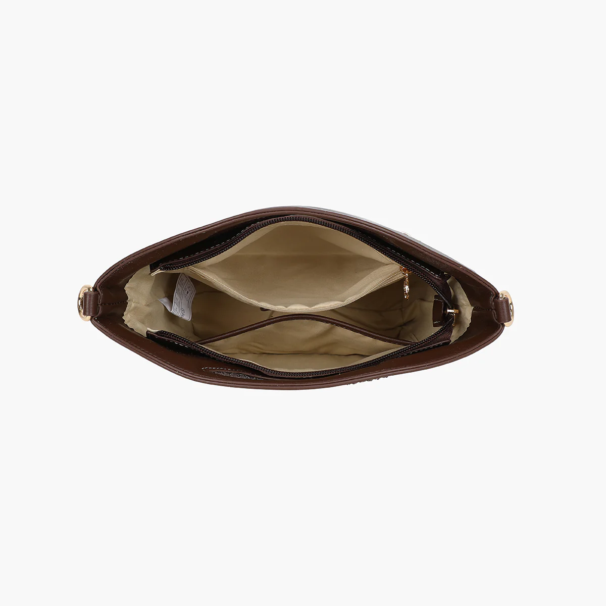 Sac souple marron en textile avec poignée - Image 5