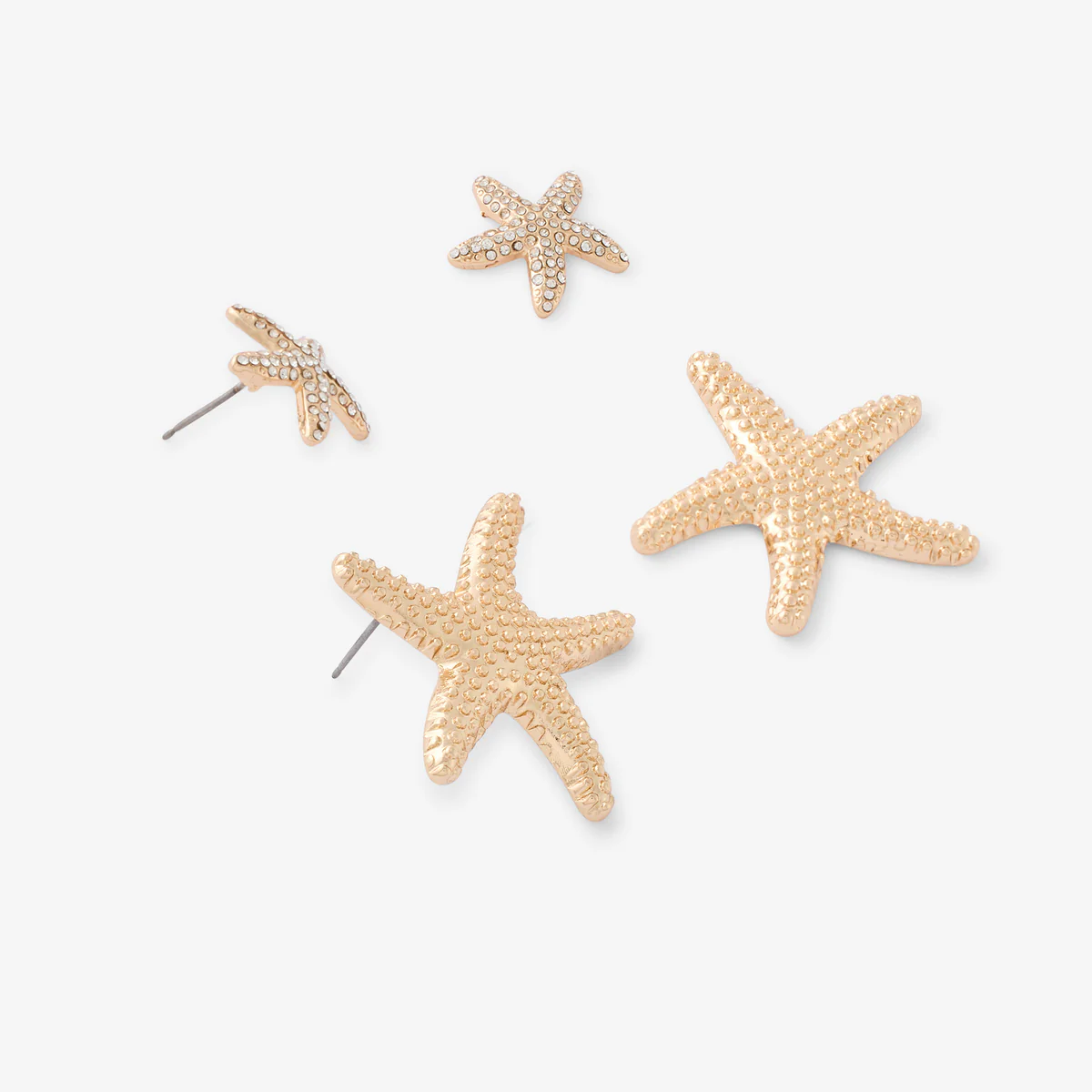 Set de 2 paires de boucles d’oreilles étoiles de mer - Image 3