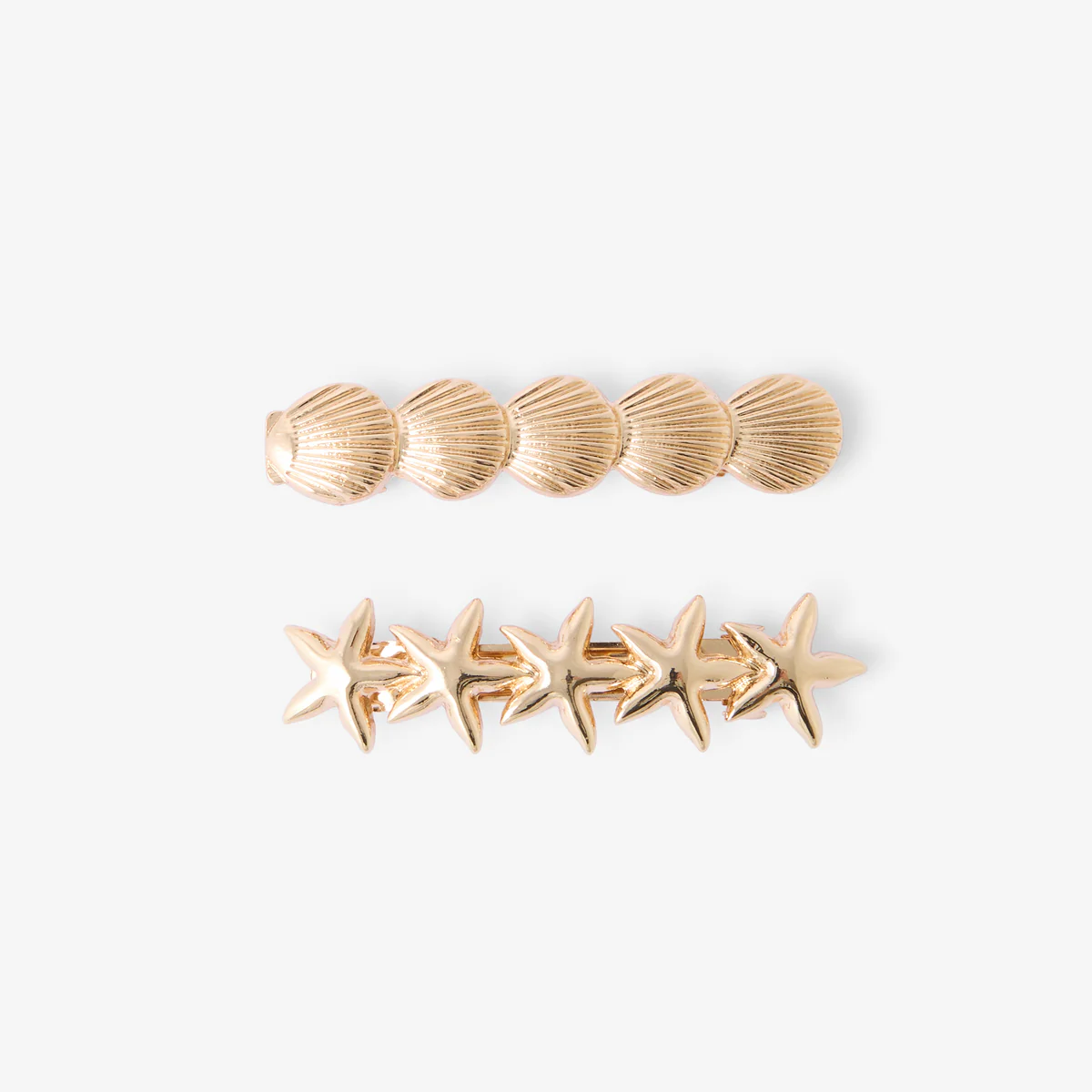 Set de 2 pinces à cheveux étoile de mer et coquillage