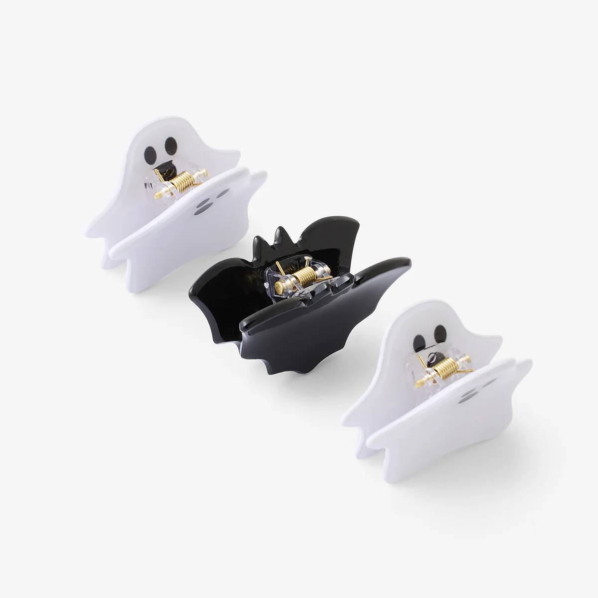 Set de 3 petites pinces à cheveux fantômes et chauve souris - Image 2