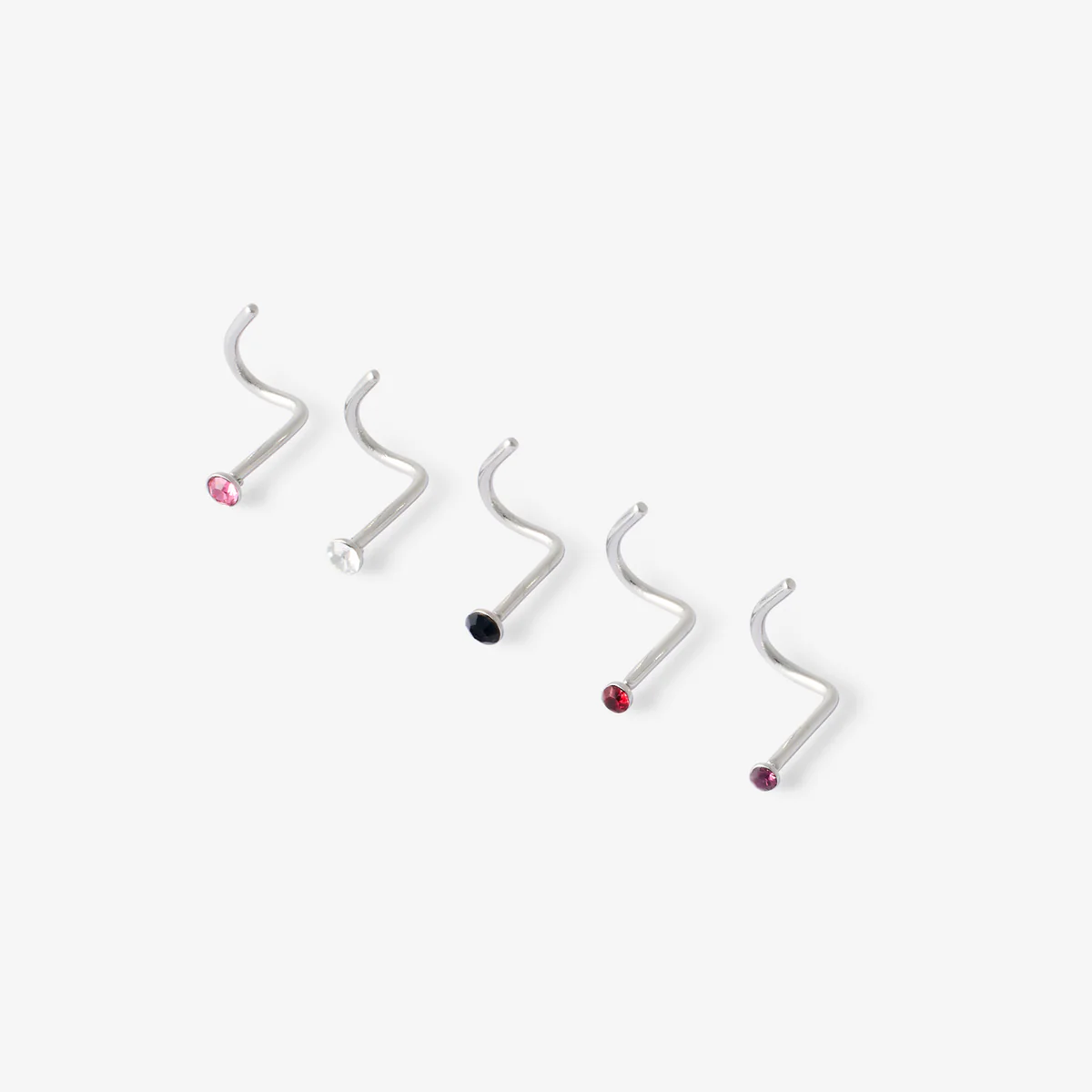 Set de 5 piercings en acier avec strass - Image 2