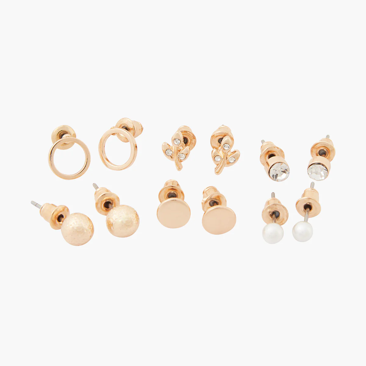 Set de 6 paires de puces d'oreilles assorties - Image 2
